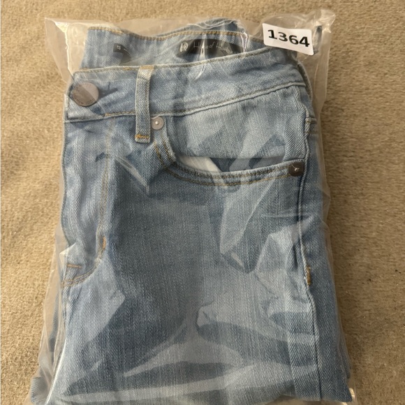 House Of Harlow 1960 High Distressed Denim Flare Jeans Rise Blue Light Wash 27 - Picture 10 of 10